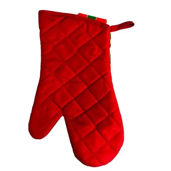 NWT Holiday Time Hot Pad Kitchen Set Christmas Design Santa Red Poinsettias - Picture 15 of 16